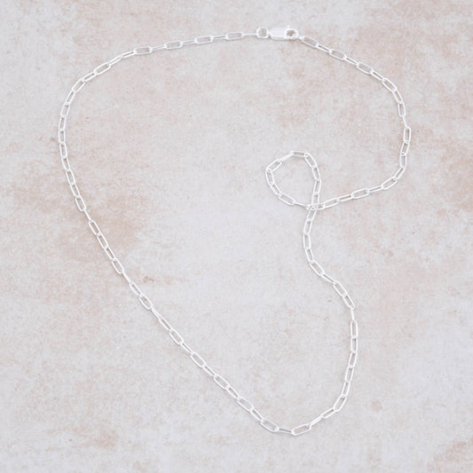 Holly Lane Sterling Silver Paperclip Chain Necklace 18"