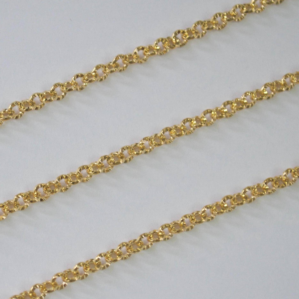 14K Gold Filled 3mm Starburst Diamond Cut Chain (3ft Pack): 3 ft