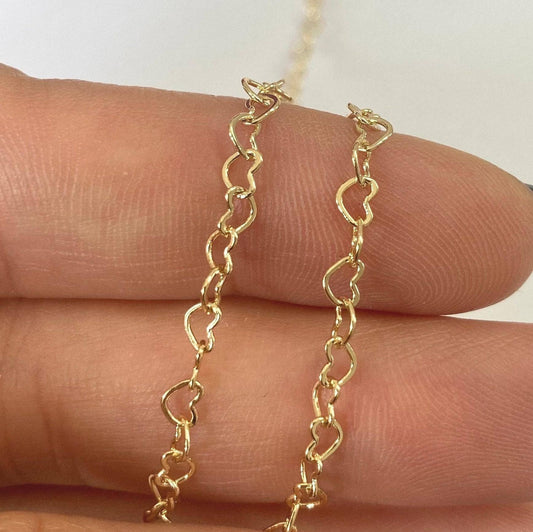14K Gold Filled Heart Link Chain