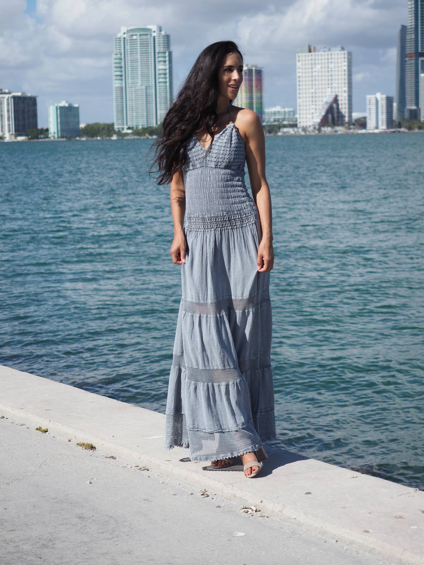 Hampton Dress Fossil Gray
