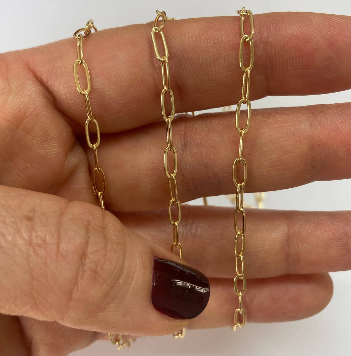 14k Gold Filled Paperclip Chain 6x3mm (3ft Bulk Pack): 3 ft