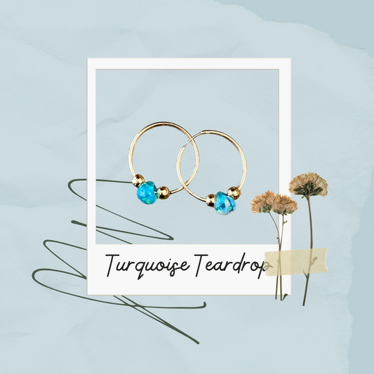 Boucles d'oreilles en forme de larme turquoise