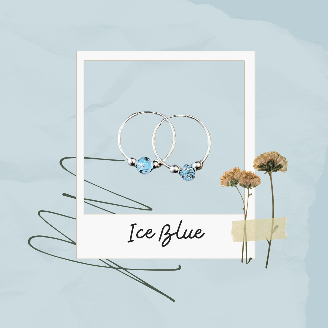 Boucles d'oreilles en forme de larme bleu glacier