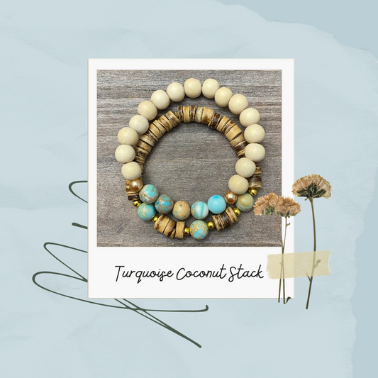 Pile de noix de coco turquoise