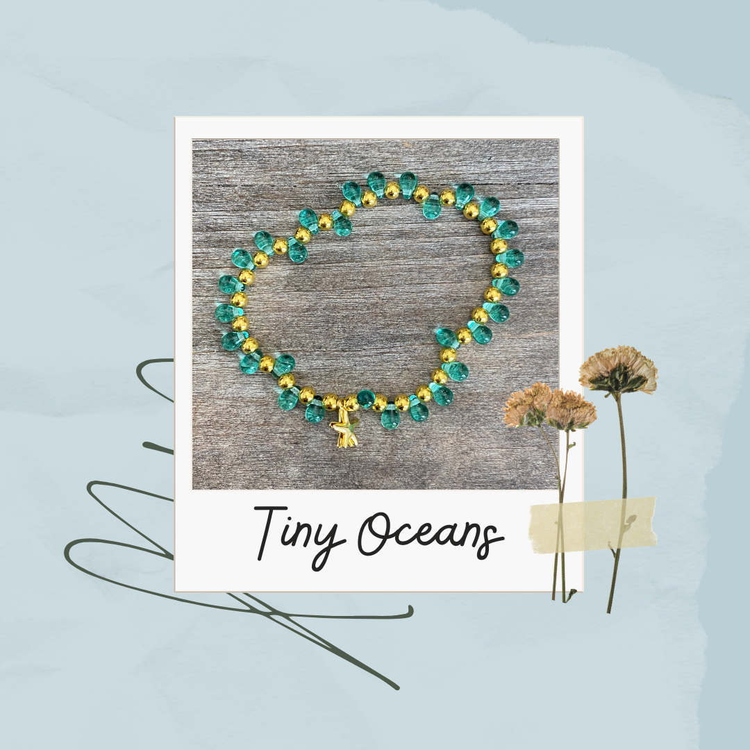 Bracelet étoile de mer en forme de larme turquoise de Tiny Oceans