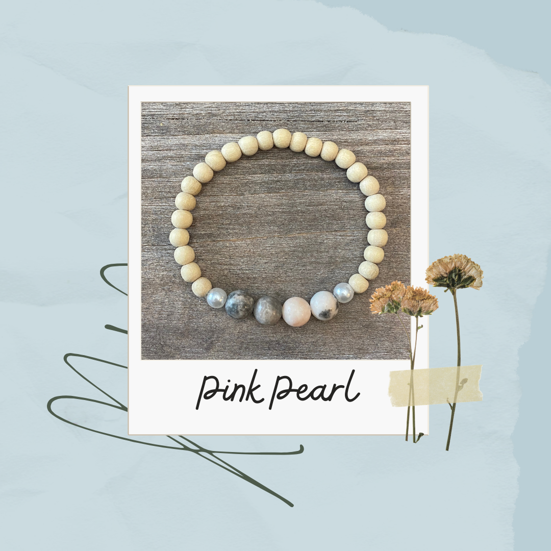 Pulsera de perlas rosas