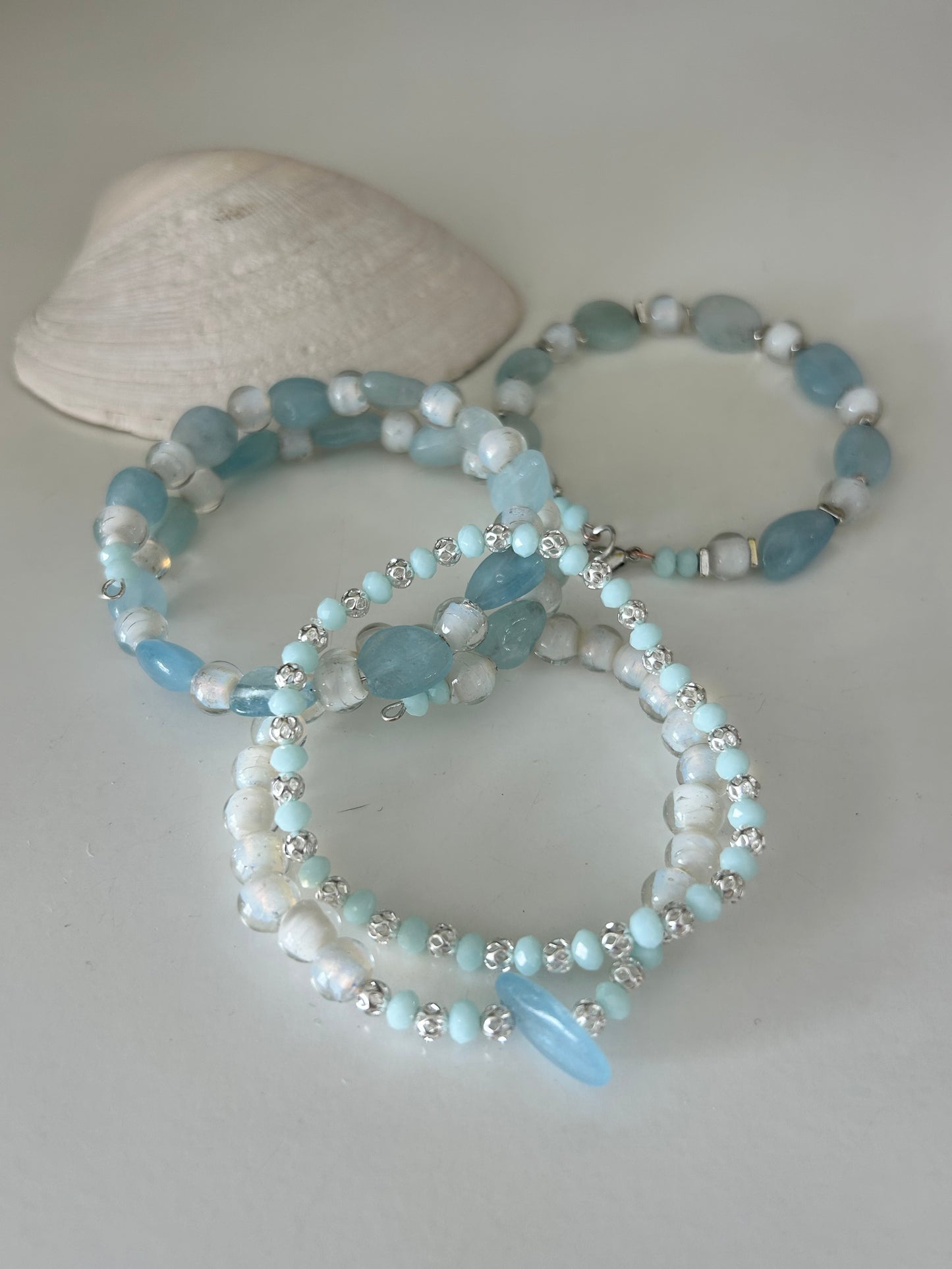 Aquamarine Double Wrap Bracelet