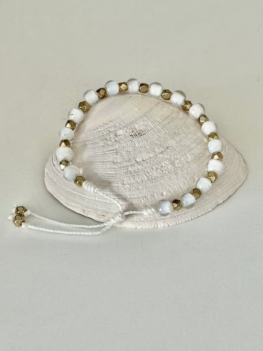 White Cloud and Gold Bracelet