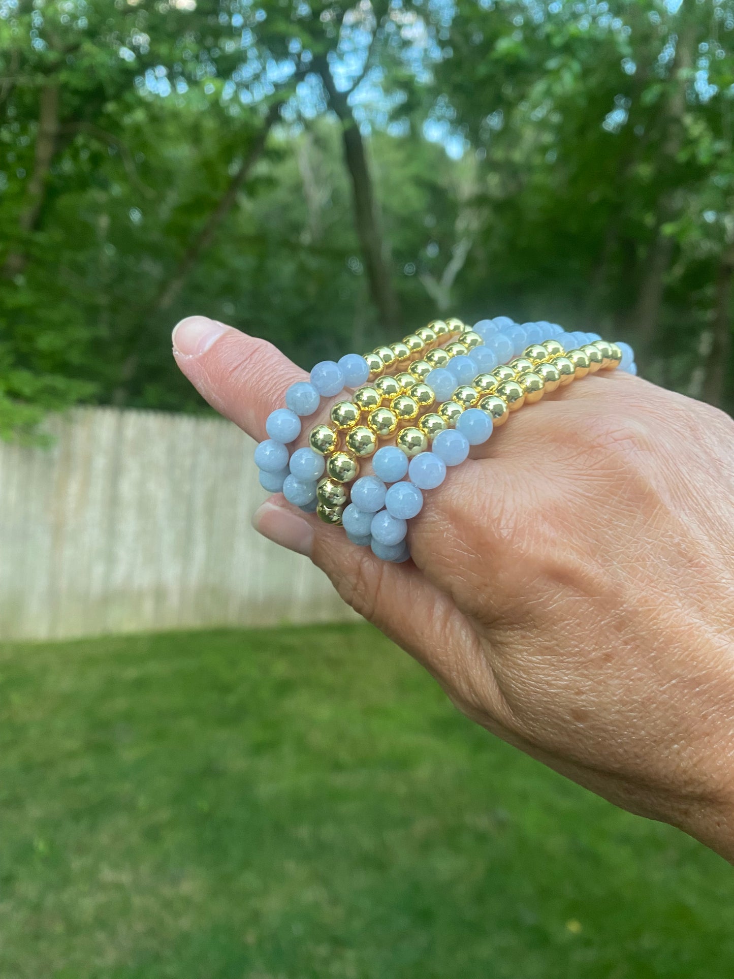 Bracelet Aigue-marine et Or