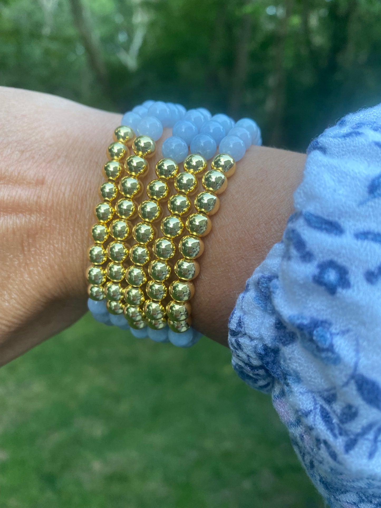 Bracelet Aigue-marine et Or