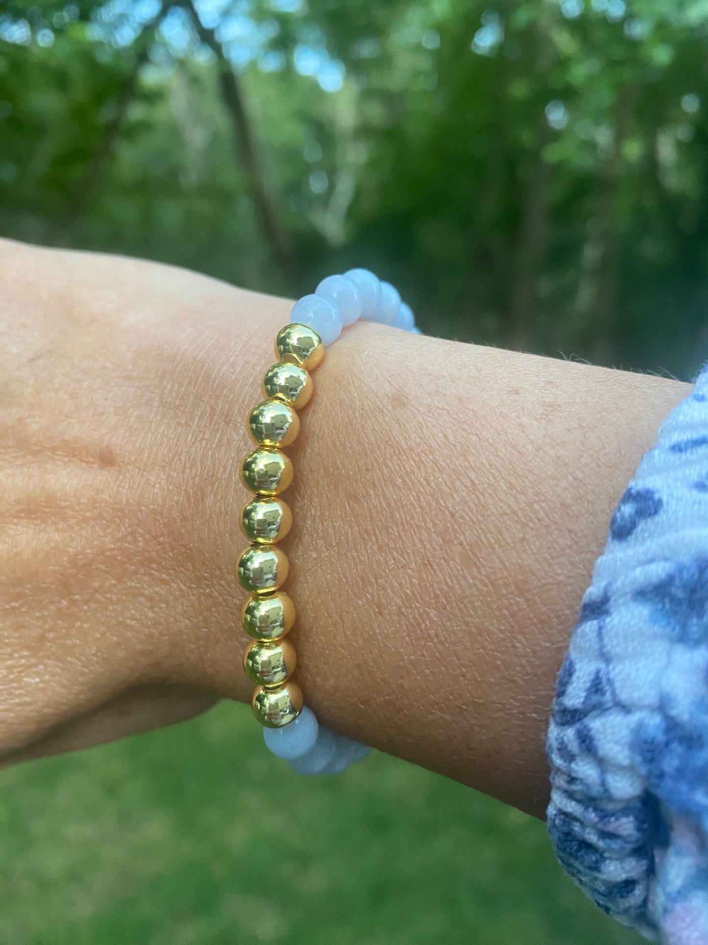 Bracelet Aigue-marine et Or
