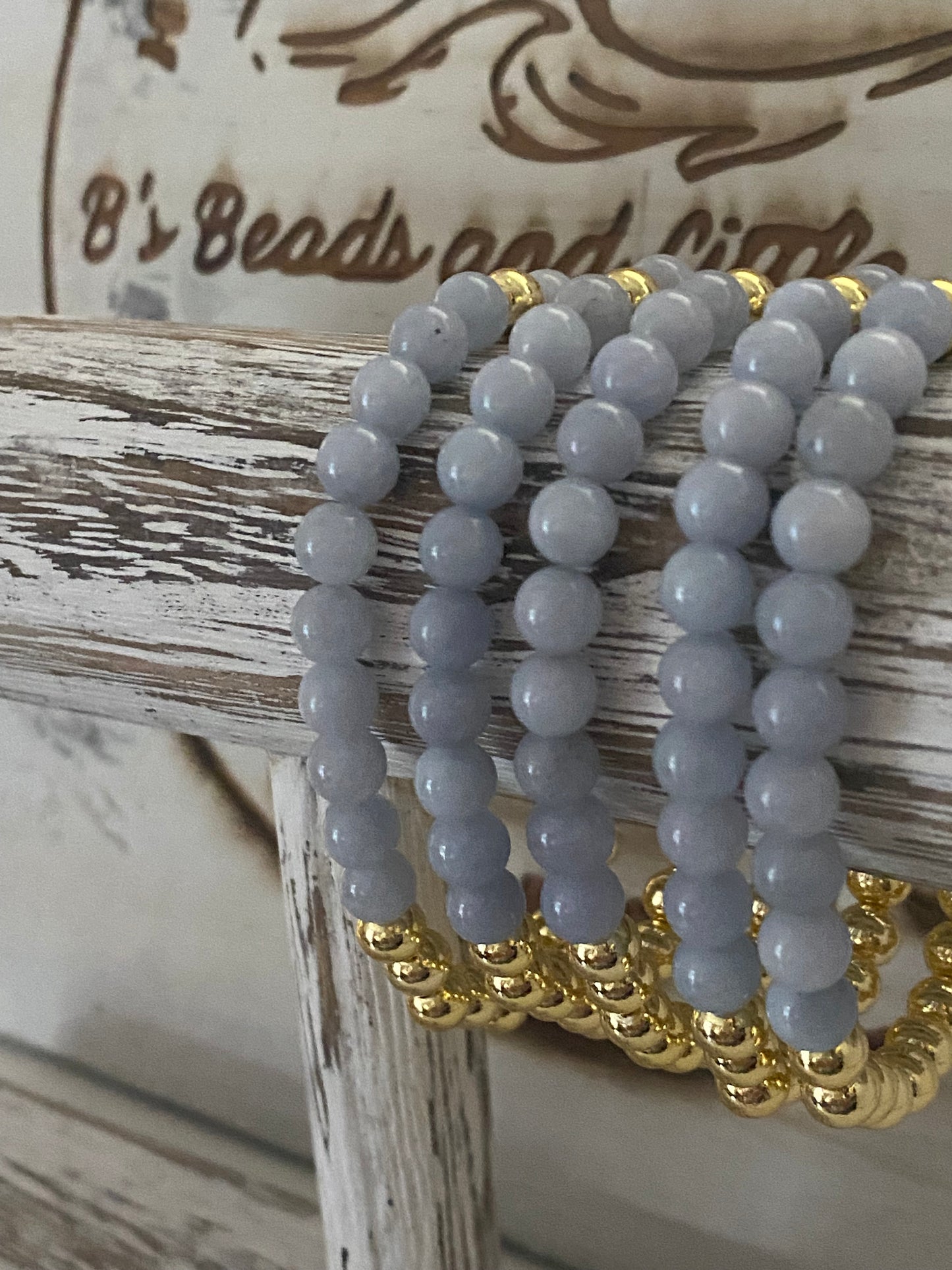 Bracelet Aigue-marine et Or