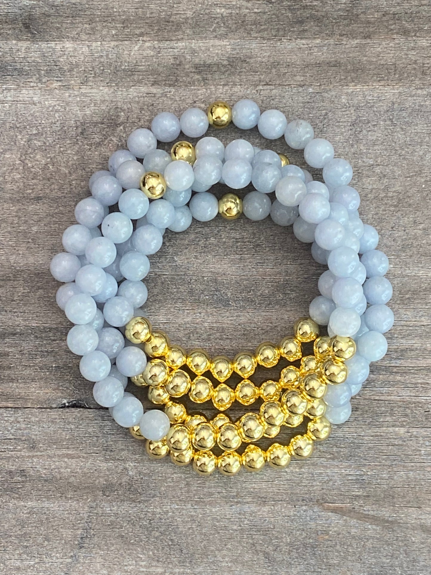 Bracelet Aigue-marine et Or