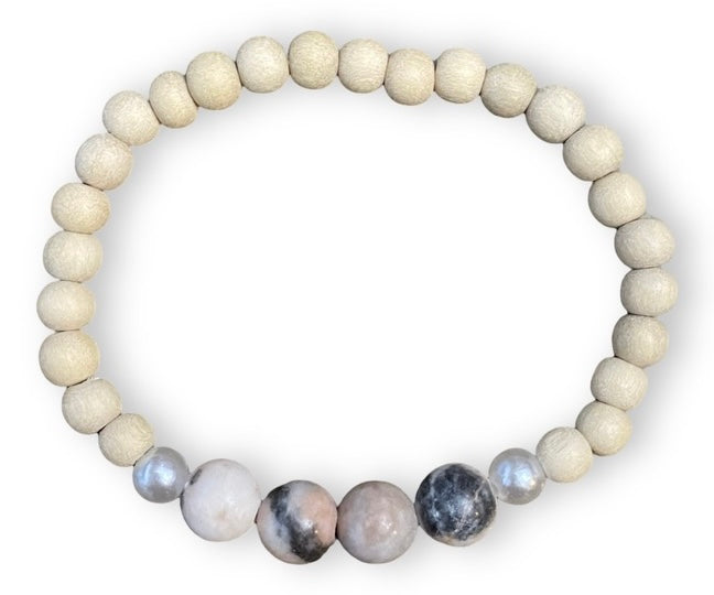 Pulsera de perlas rosas