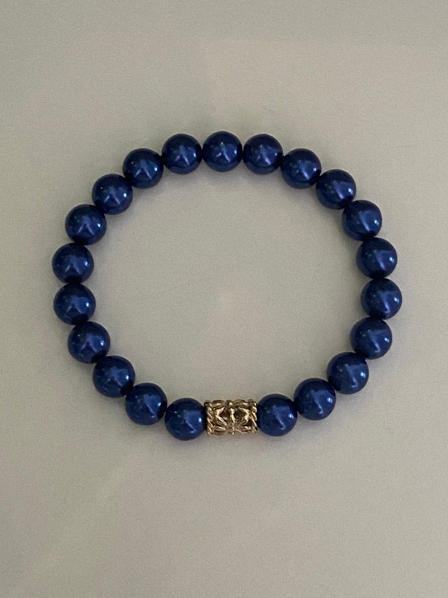 Bracelet de perles bleu marine
