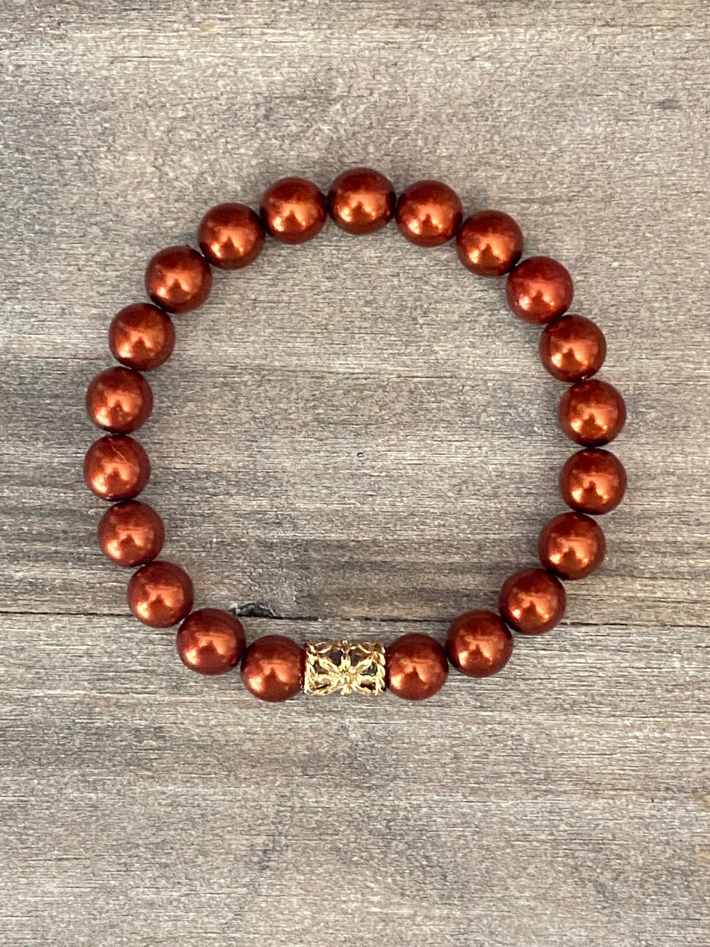 Bracelet en perles de bronze