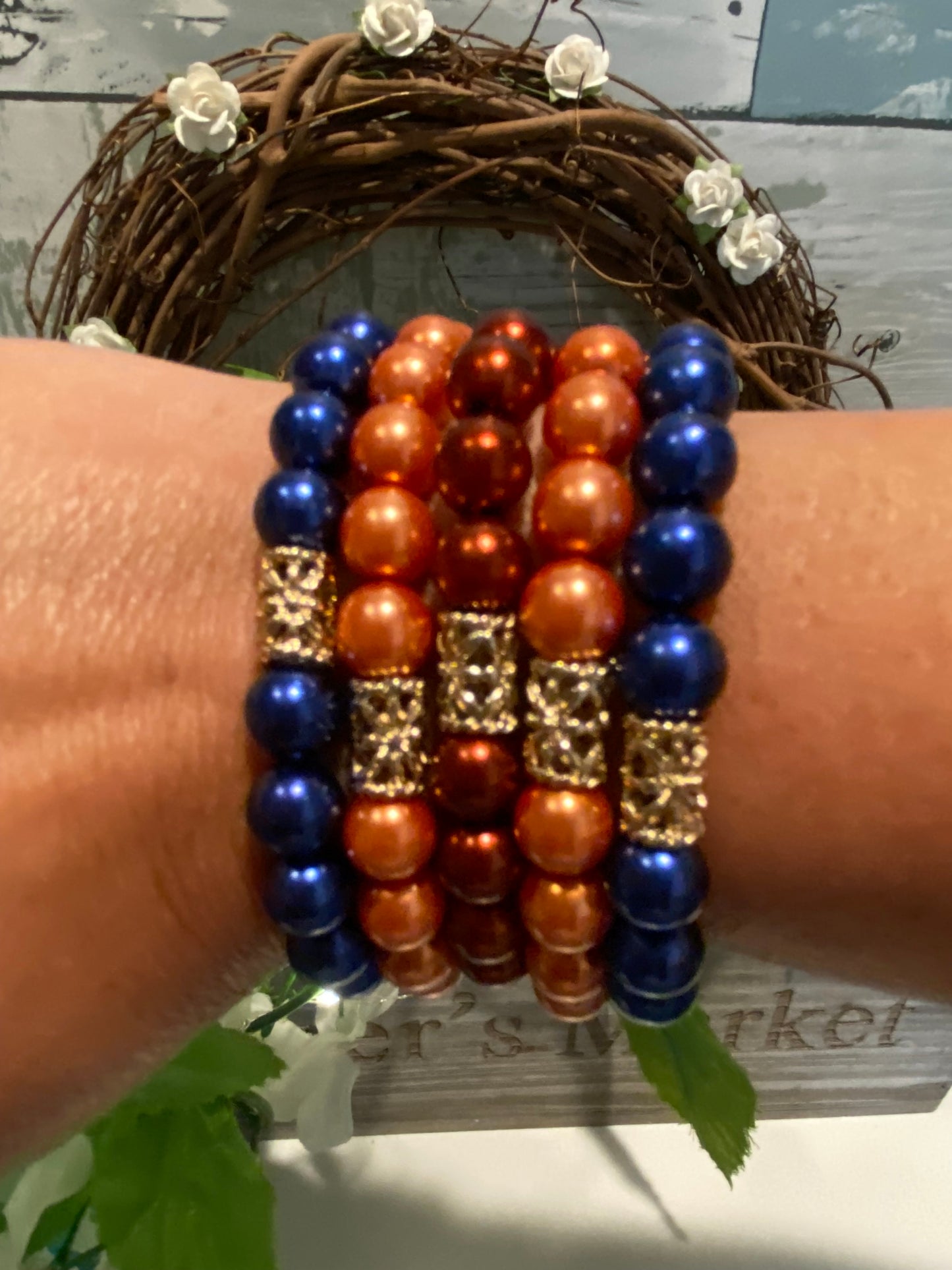 Bracelet en perles de bronze