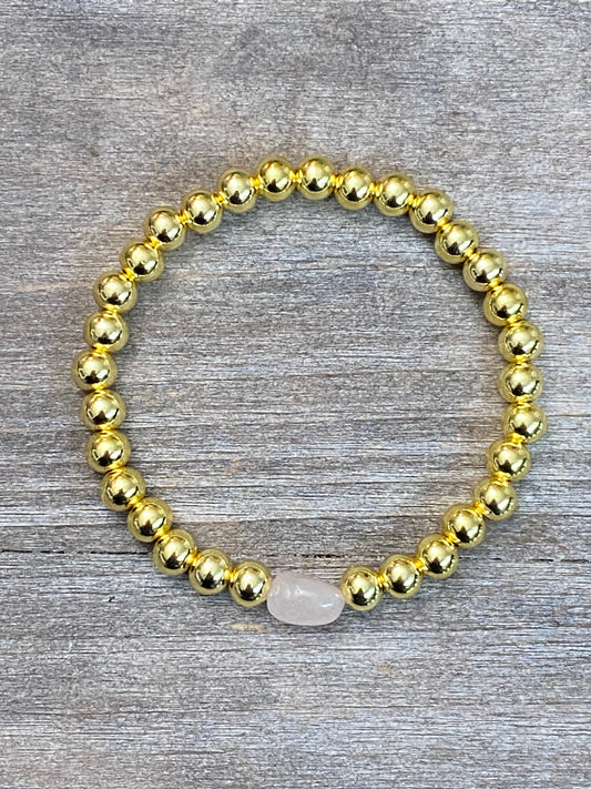 Bracelet en or avec aigue-marine morganite