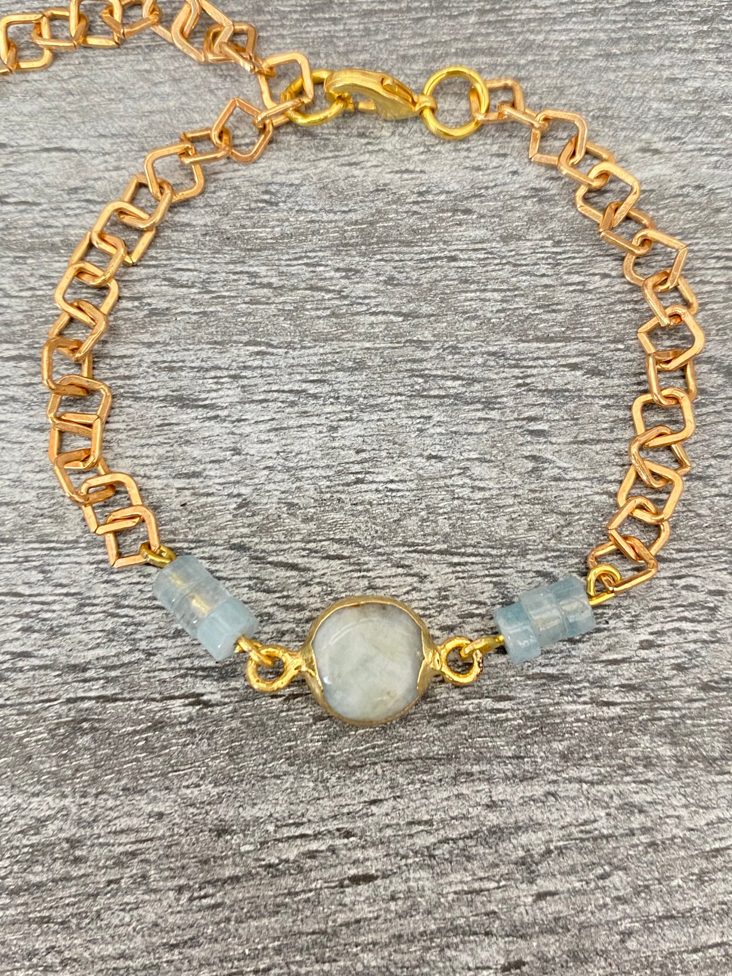 Aquamarine and Chain Bracelet