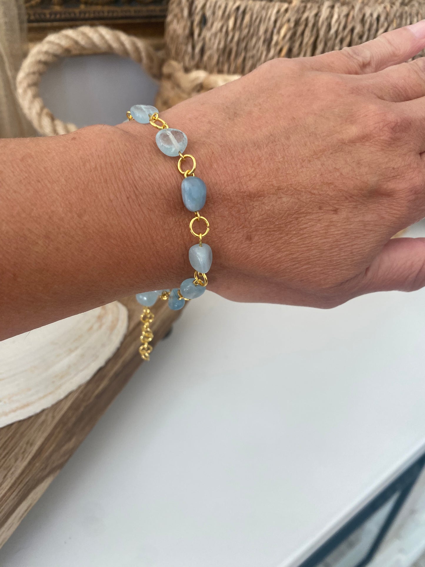 Aquamarine Nugget Bracelet