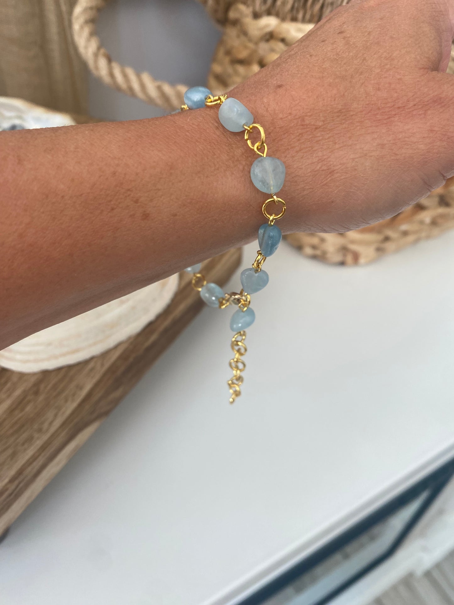 Aquamarine Nugget Bracelet