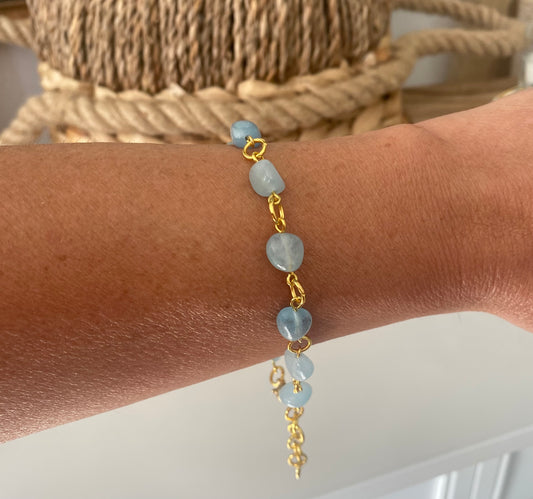Aquamarine Nugget Bracelet