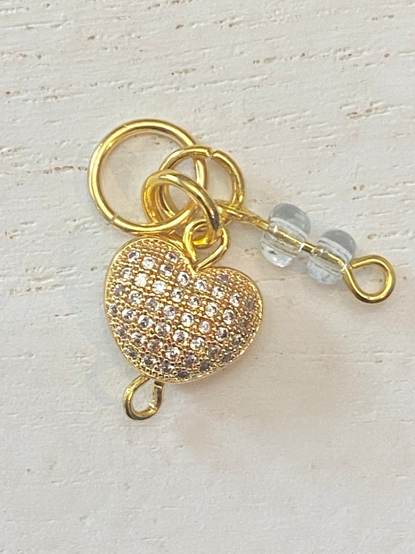 Ice Blue Puffy Heart Charm