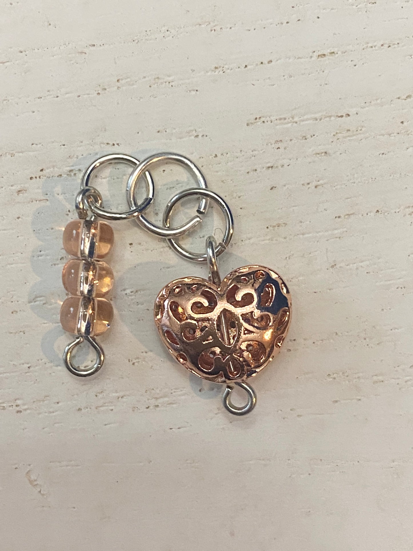 Rose Gold Puffy Heart Charm