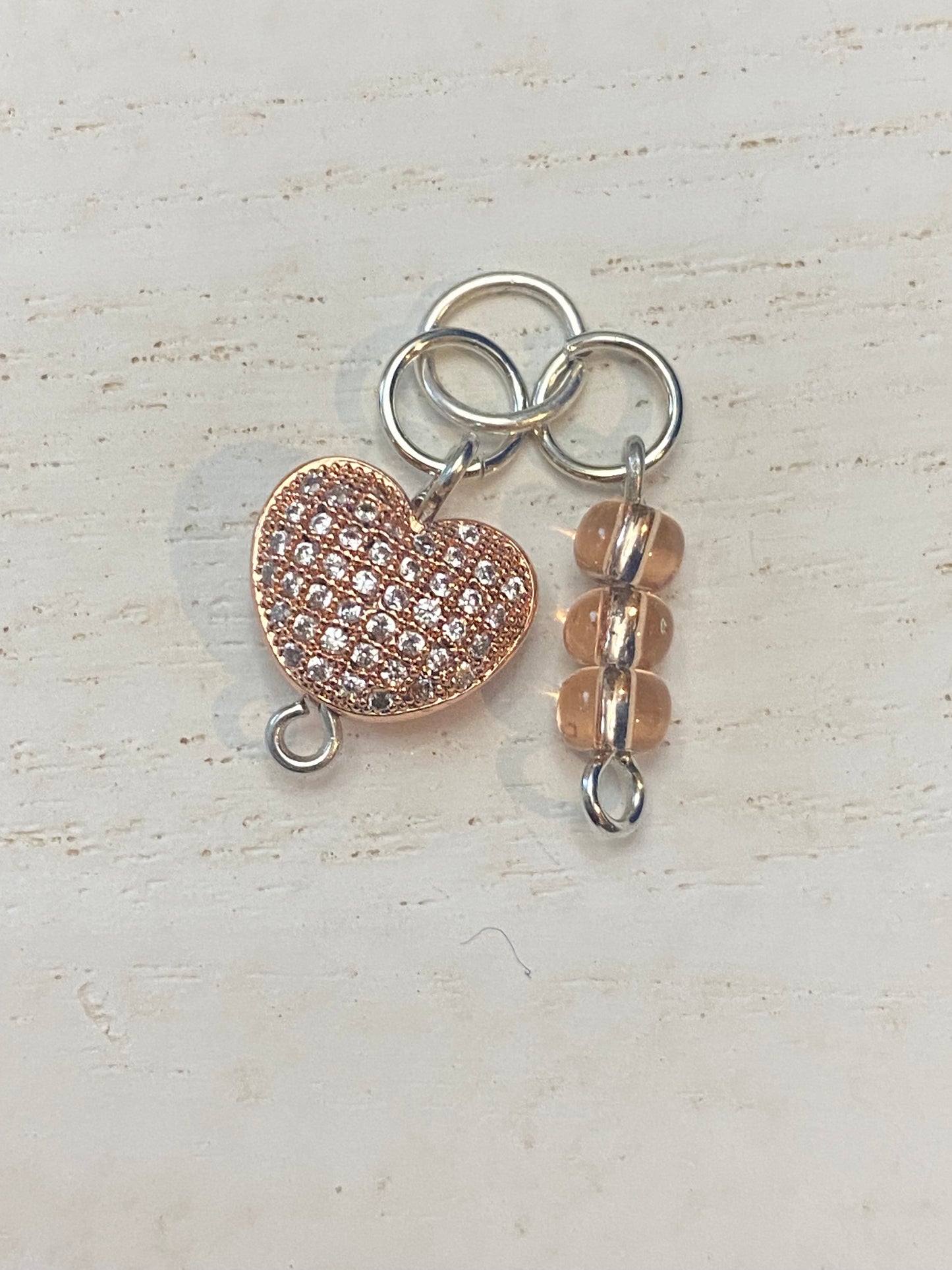 Rose Gold Puffy Heart Charm