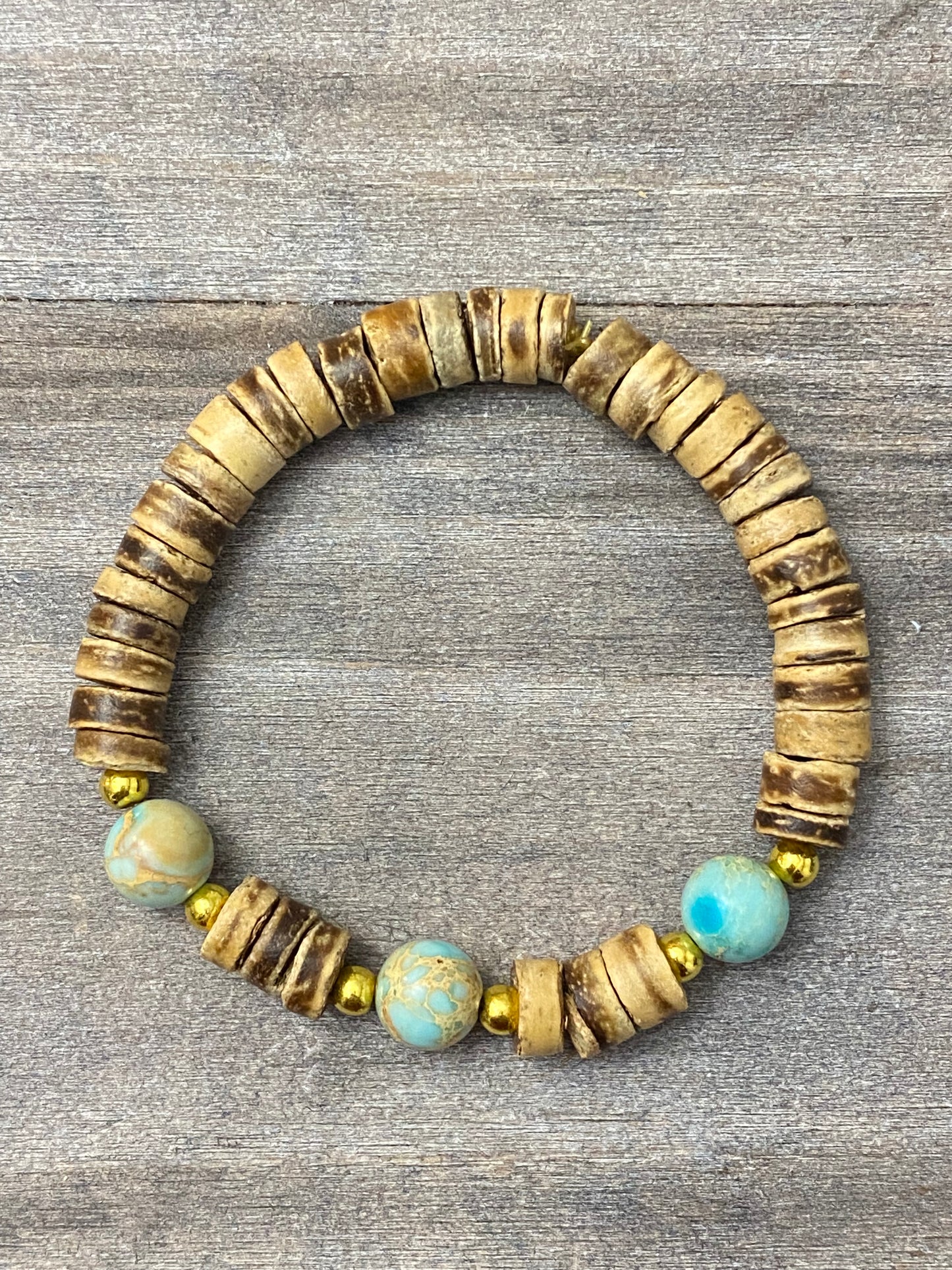 Bracelet Noix de Coco Turquoise