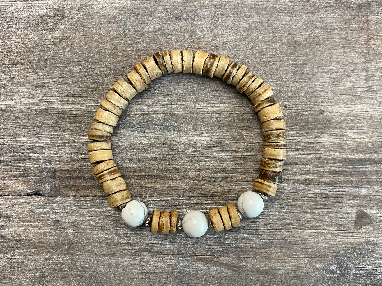 Bracelet en noix de coco blanche