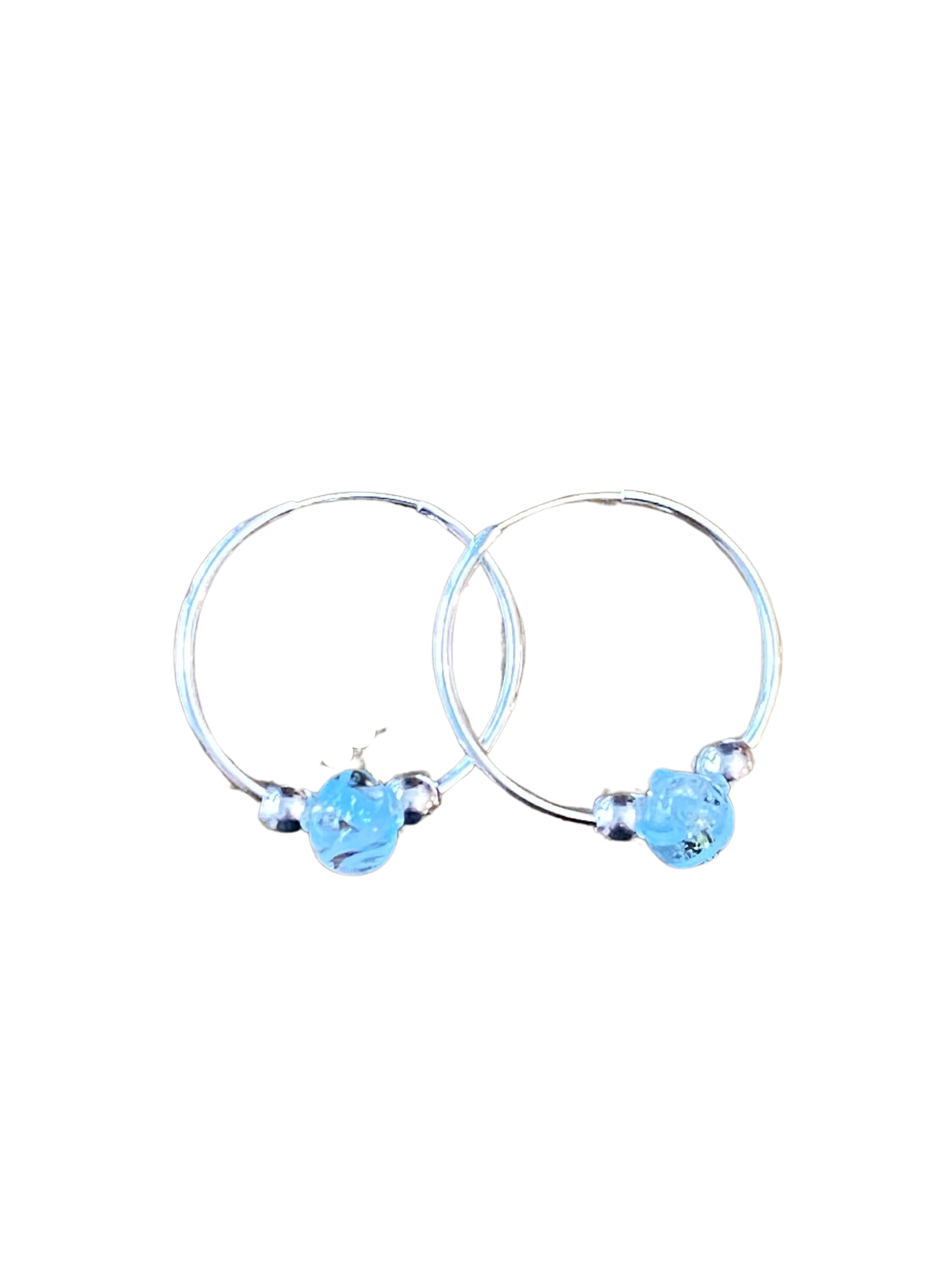 Boucles d'oreilles en forme de larme bleu glacier