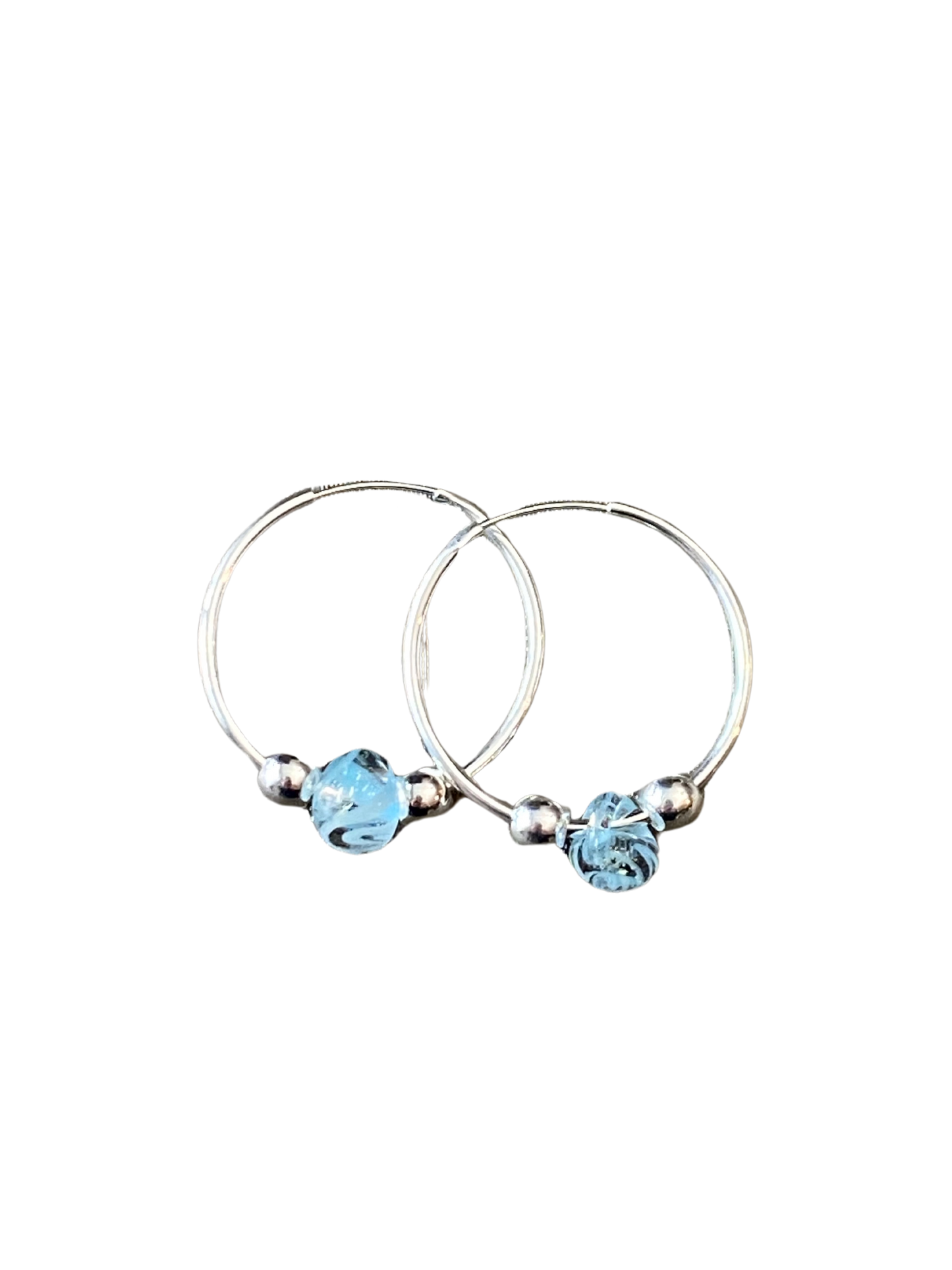 Boucles d'oreilles en forme de larme bleu glacier