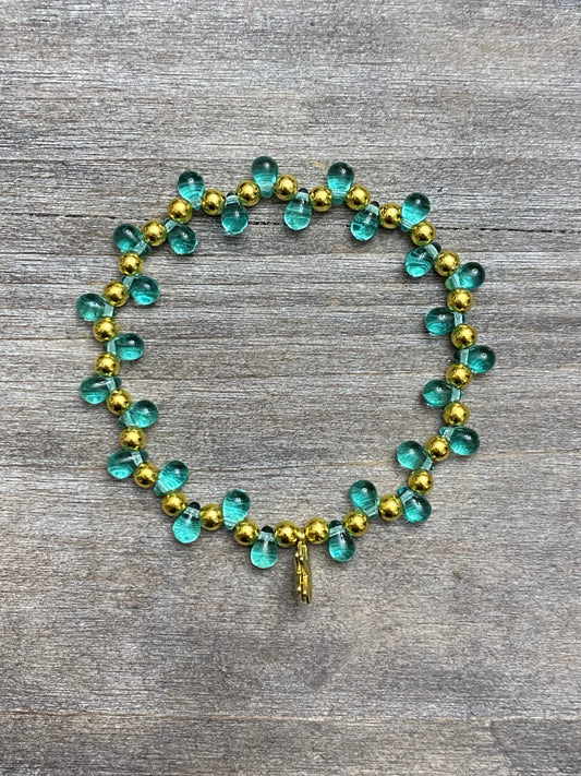 Bracelet étoile de mer en forme de larme turquoise de Tiny Oceans