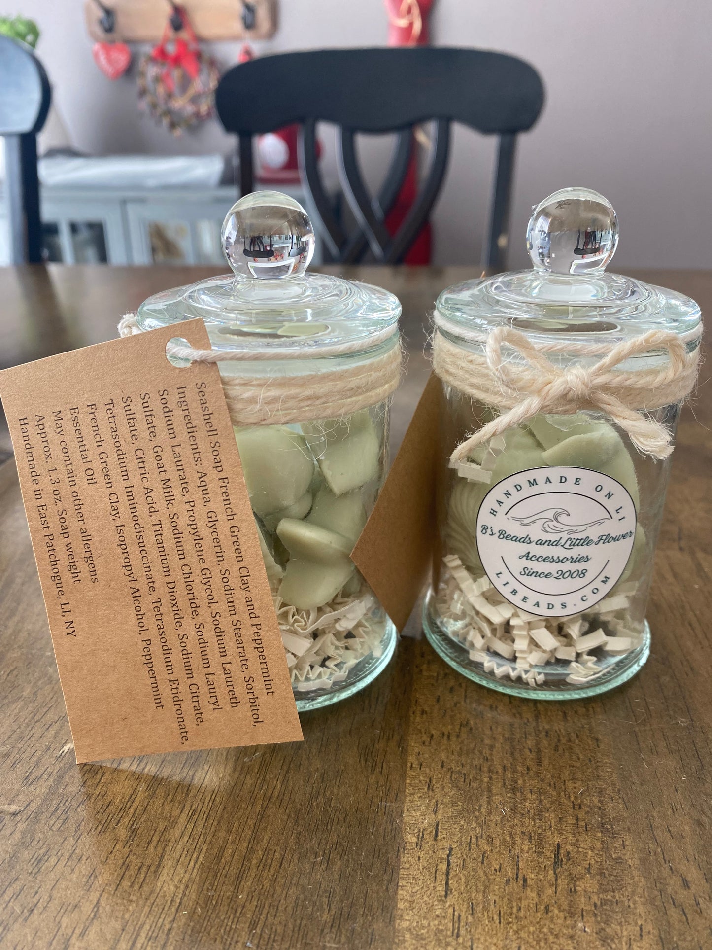 Seashell Soap Set - French Green Clay and Peppermint