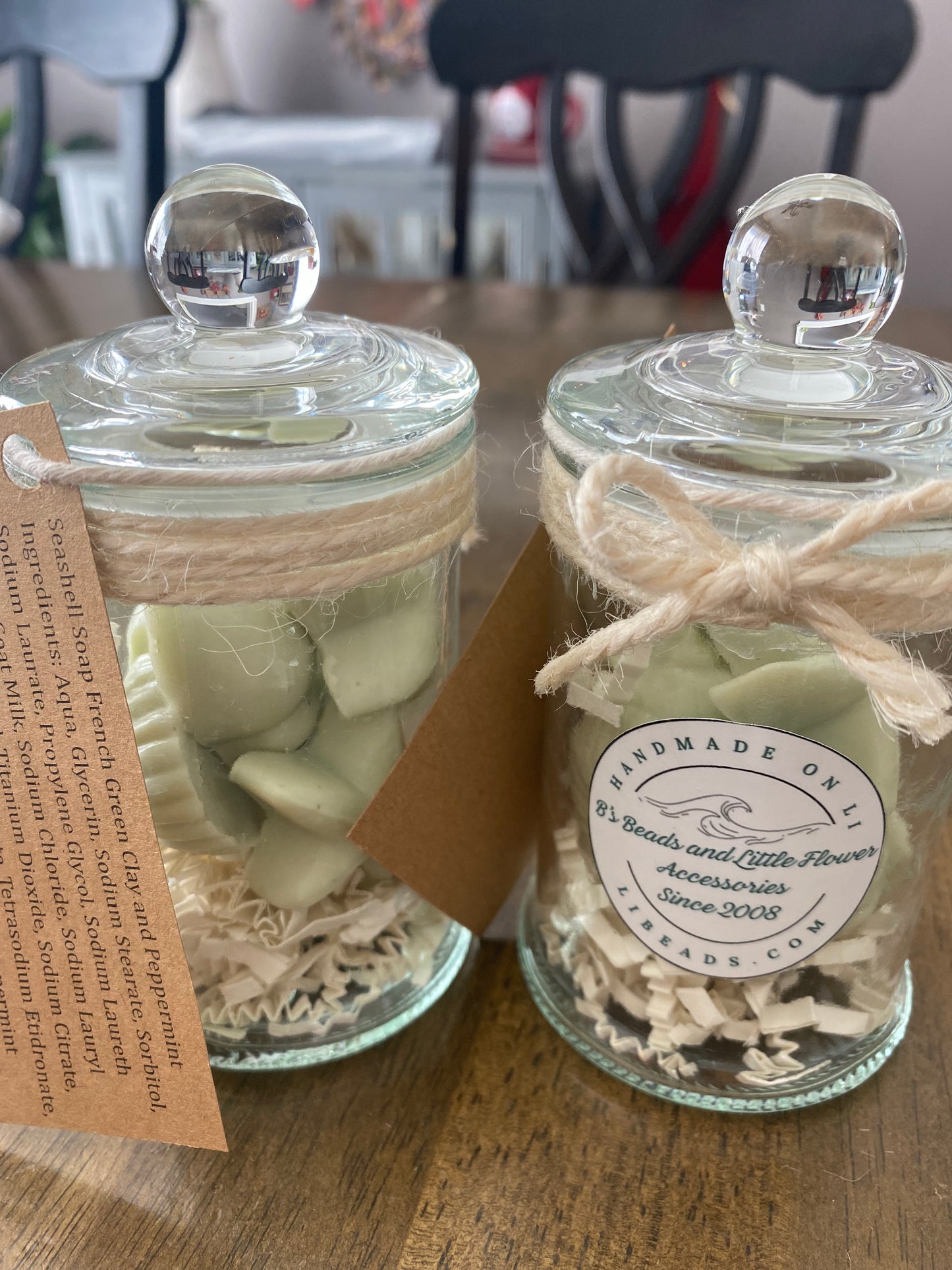 Seashell Soap Set - French Green Clay and Peppermint