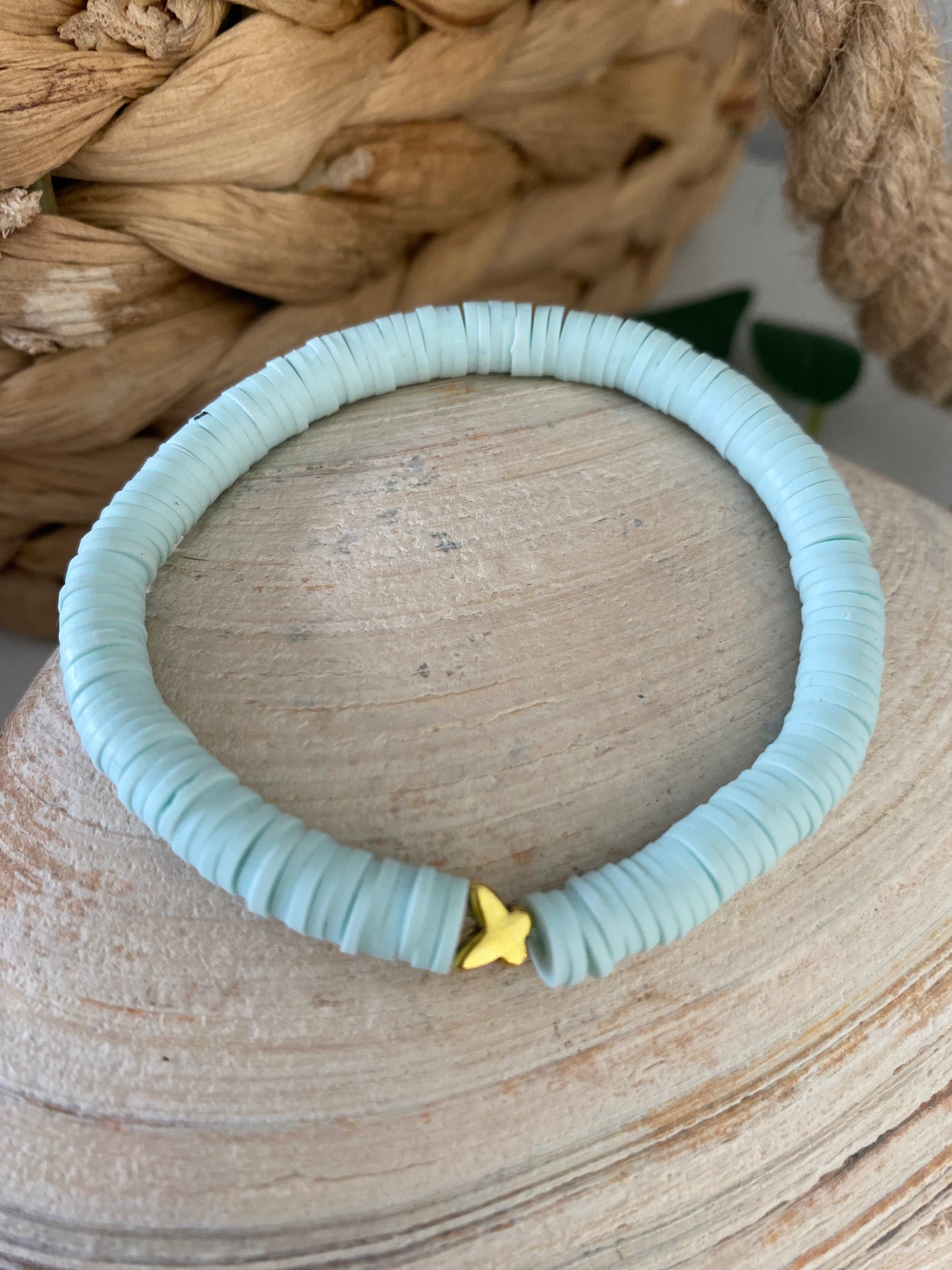 Gold and Aqua Bracelets