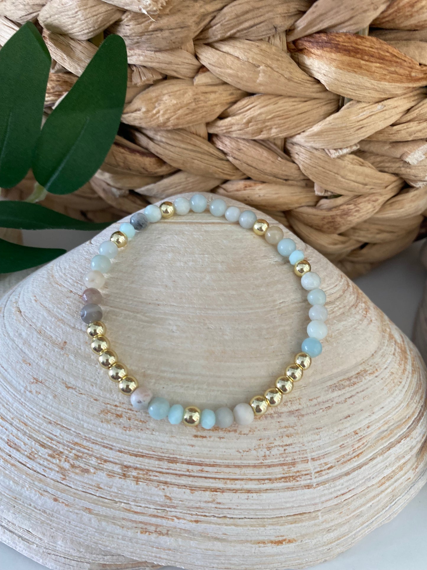 Gold and Aqua Bracelets