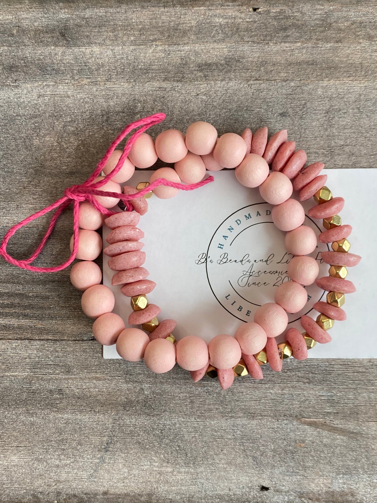 Bracelet soucoupe en verre Ashanti Stack en rose