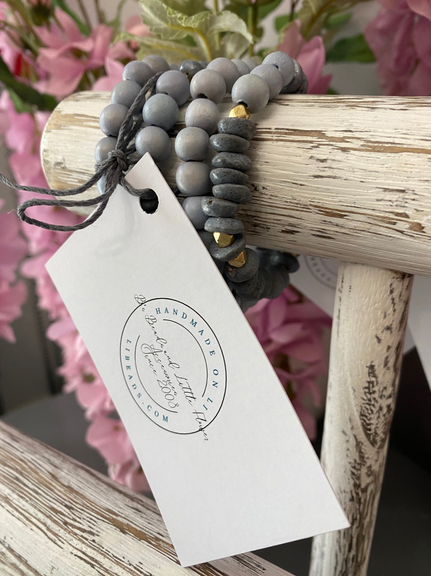 Bracelet soucoupe en verre Ashanti Stack en gris