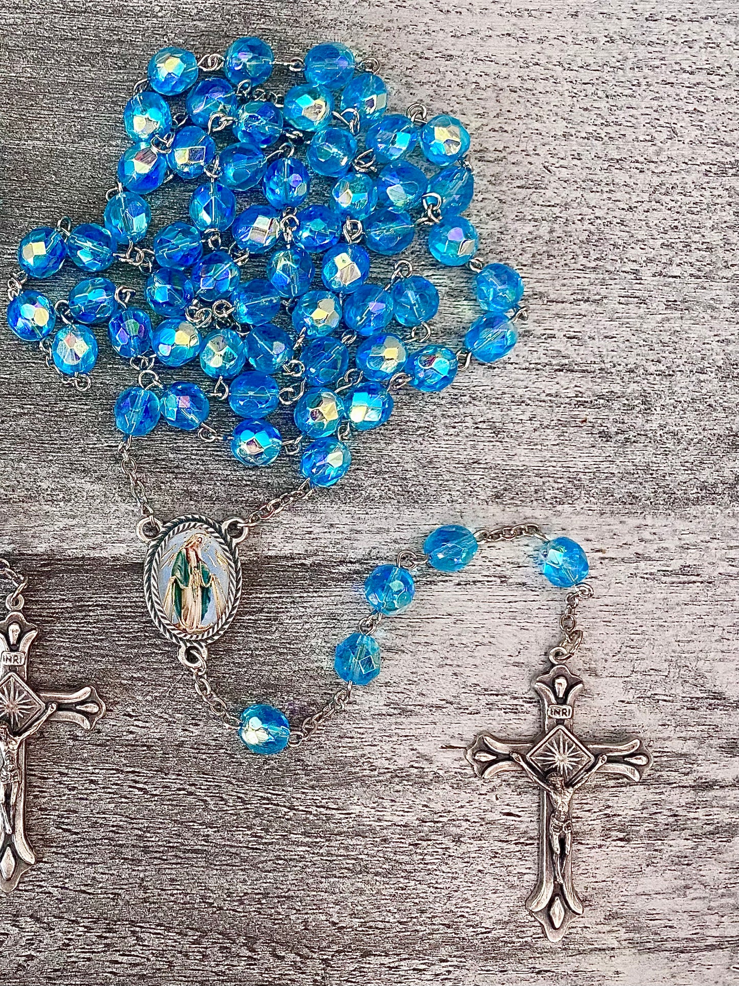 Aqua Marian Rosary *CUSTOM PIECE*