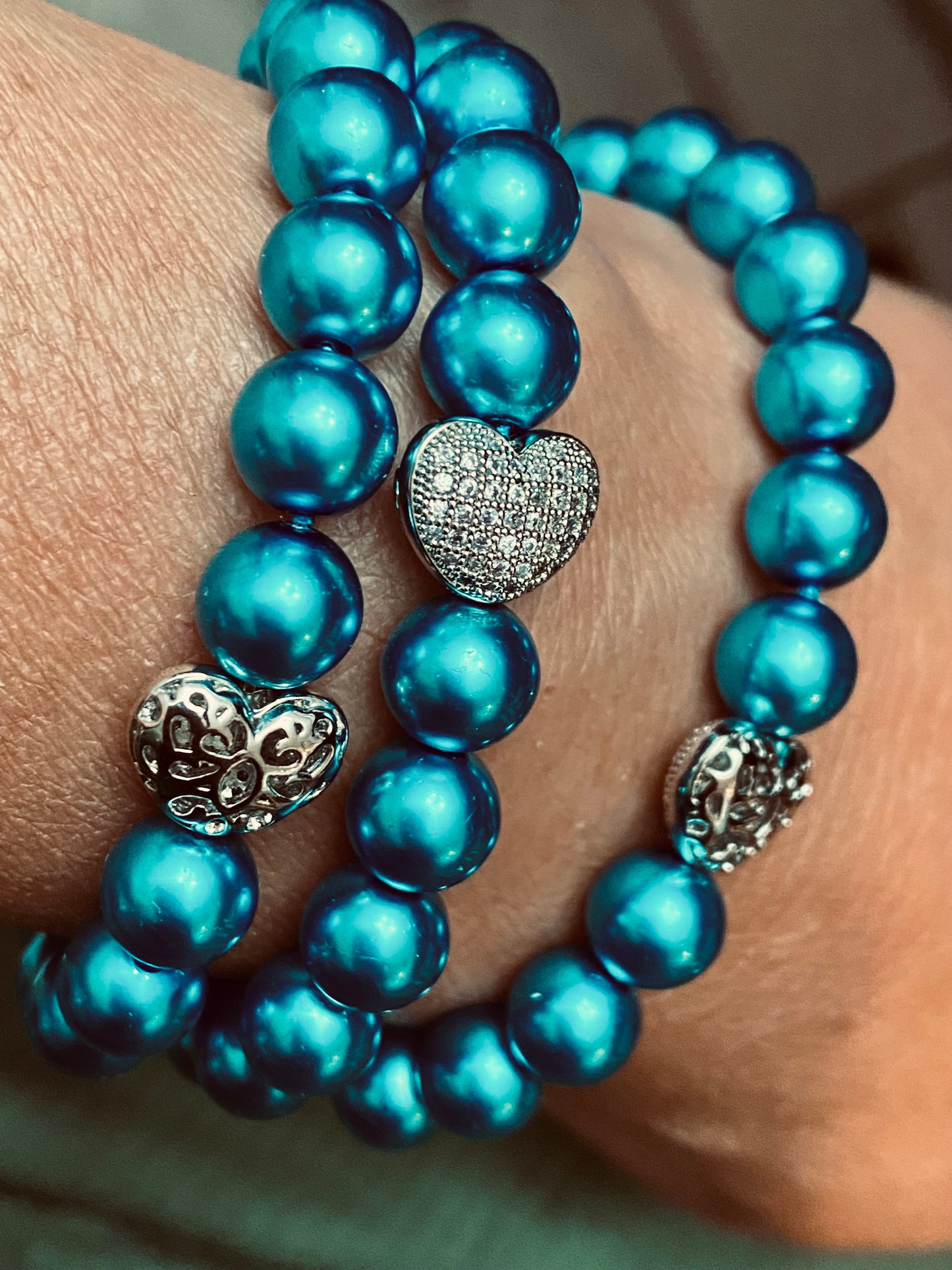 Bracelet de perles de paon