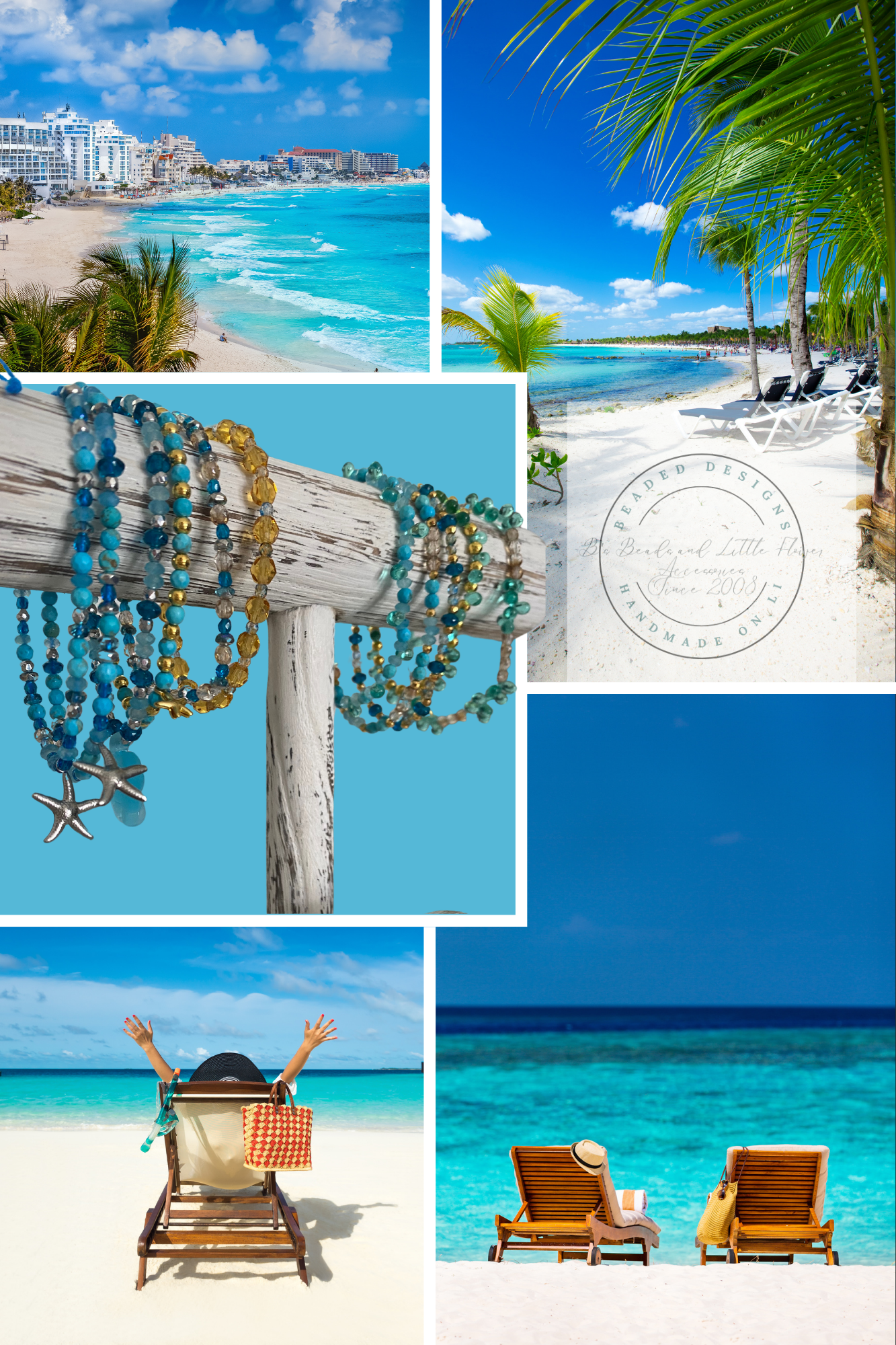 Bracelet en forme de larme bleue de Tiny Oceans Island