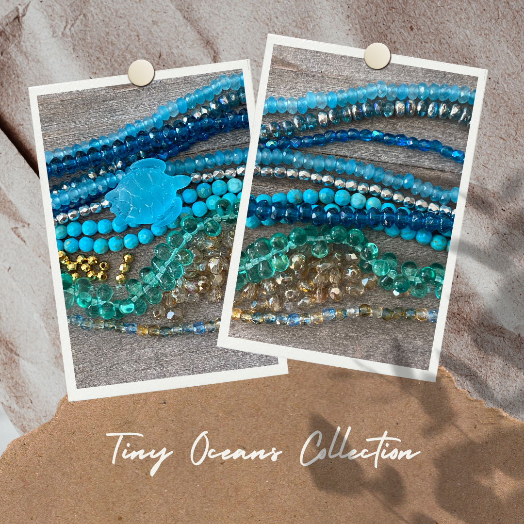 Tiny Oceans Island Blue Teardrop and Magnesite Bracelet