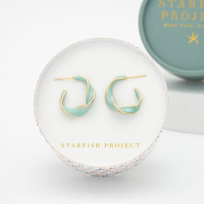 Starfish Project- With a Twist Hoops in Mint