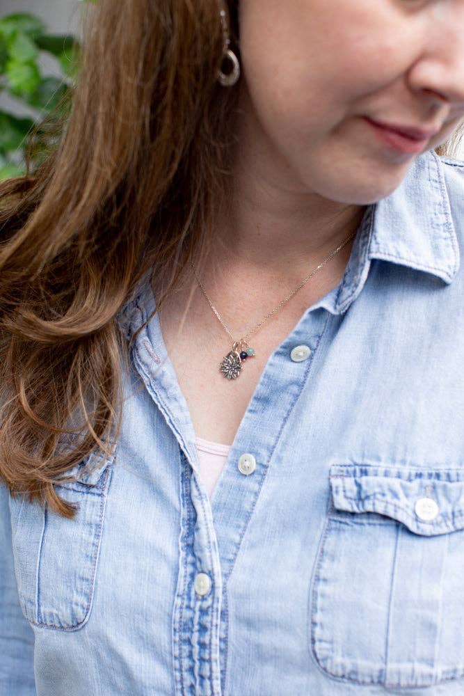Holly Lane Aquamarine and Sterling Silver Charm