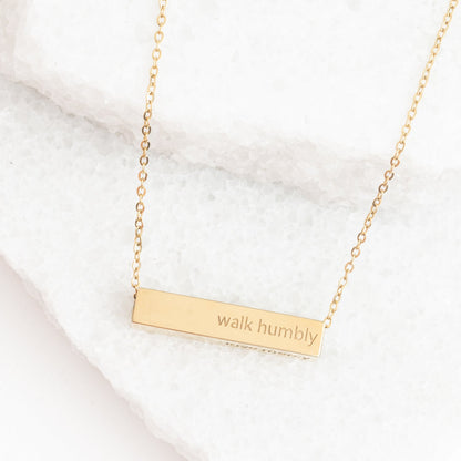Starfish Project- Walk Humbly Bar Necklace