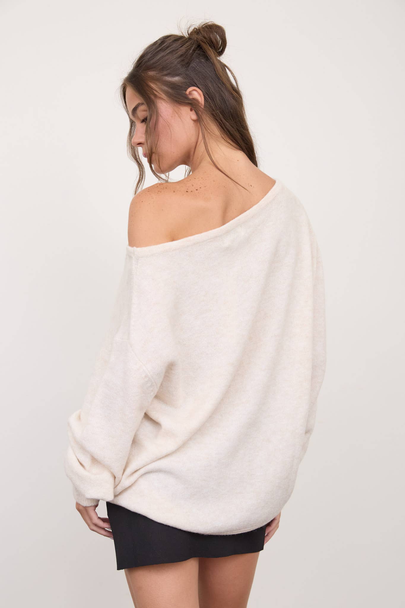 Cream Boatneck Slouchy Sweater *Preorder