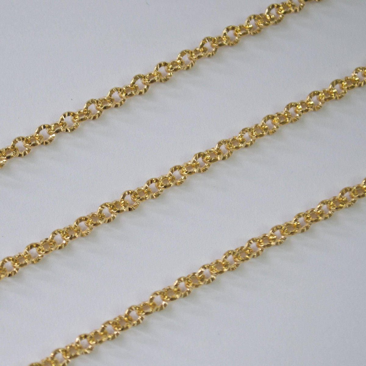 14K Gold Filled 3mm Starburst Diamond Cut Chain (3ft Pack): 3 ft