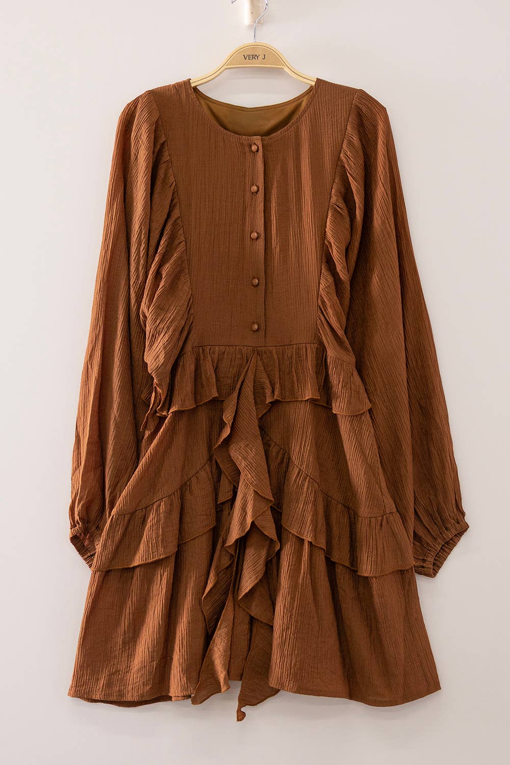 Ruffle Tiered Mini Dress Caramel